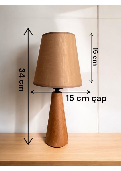 Bohem Ahşap Ayaklı Konik Abajur fiyatları