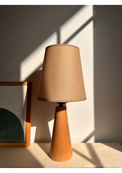 Bohem Ahşap Ayaklı Konik Abajur fırsatları