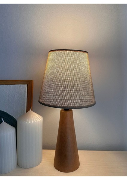 Bohem Ahşap Ayaklı Konik Abajur modelleri