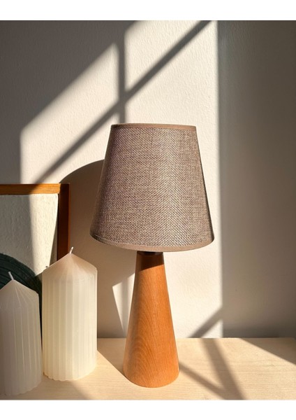 Bohem Ahşap Ayaklı Konik Abajur fırsatları