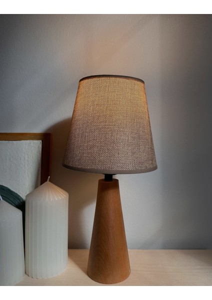 Bohem Ahşap Ayaklı Konik Abajur indirimleri