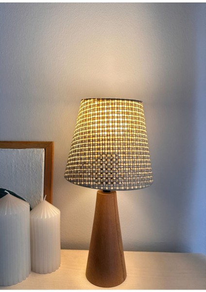 Bohem Ahşap Ayaklı Konik Abajur fiyatları