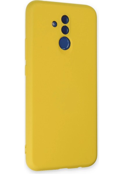 Huawei Mate 20 Lite Kılıf Nano Içi Kadife Silikon - Sarı Yktsn
