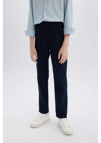 Yeni Sezon Erkek Çocuk 23 Nisan Çocuk Bayramı Düz Paça Basic Düz Gabardin Pantolon