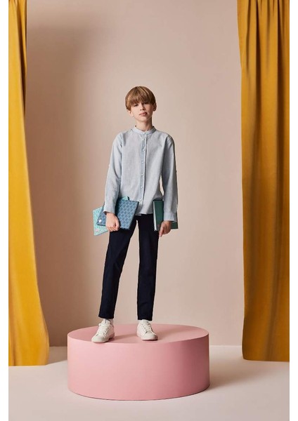 Yeni Sezon Erkek Çocuk 23 Nisan Çocuk Bayramı Düz Paça Basic Düz Gabardin Pantolon