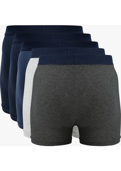 Yeni Sezon Pamuklu Çok Renkli 5'li Erkek Boxer Seti