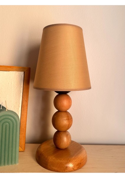 Bohem Ahşap Ayaklı Abajur