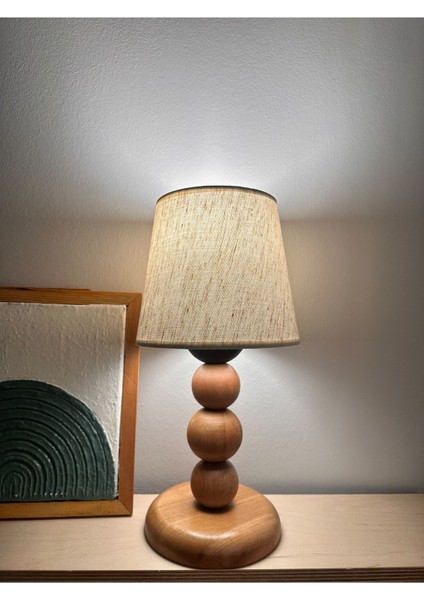 Bohem Ahşap Ayaklı Abajur