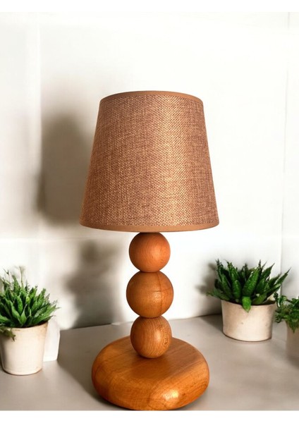 Bohem Ahşap Ayaklı Abajur