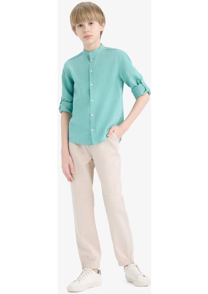 Yeni Sezon Erkek Çocuk Standart Jogger Paça Gabardin Pantolon