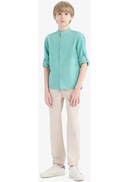 Yeni Sezon Erkek Çocuk Standart Jogger Paça Gabardin Pantolon