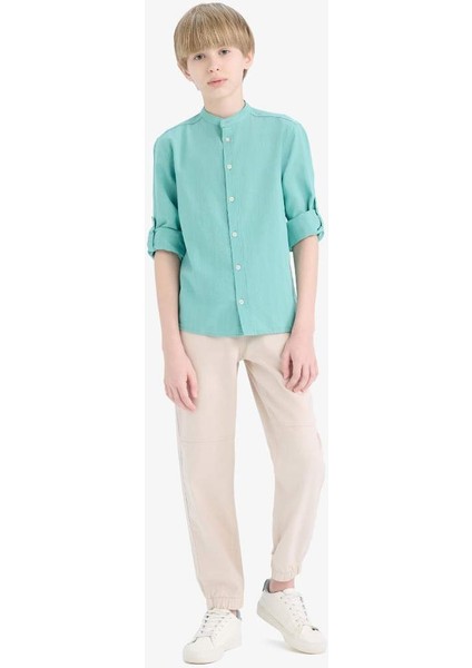 Yeni Sezon Erkek Çocuk Standart Jogger Paça Gabardin Pantolon