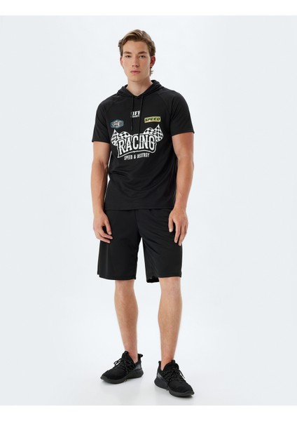 Yeni Sezon Spor Tişört Oversize Kapşonlu Slogan Baskılı Kısa Kollu fiyatları