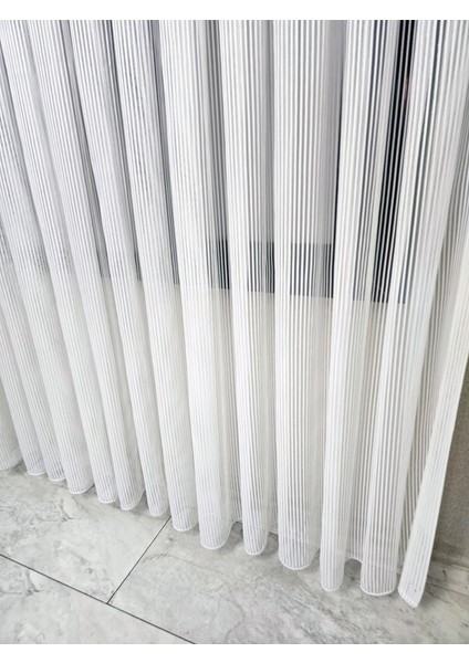 Kalın Çizgili Gümüş Simli Tül Perde Ekru 1 E 2,5 Pileli ET4010GUMUS fırsatları