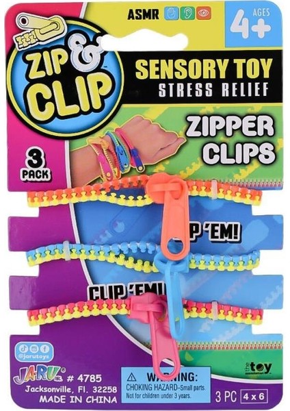 4785 Zıp Clip Zipper Clips 3lü -Sunman