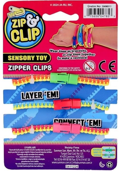 4785 Zıp Clip Zipper Clips 3lü -Sunman