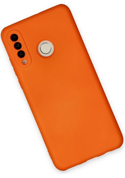 Huawei P30 Lite Kılıf Nano Içi Kadife Silikon - Turuncu Yktsn