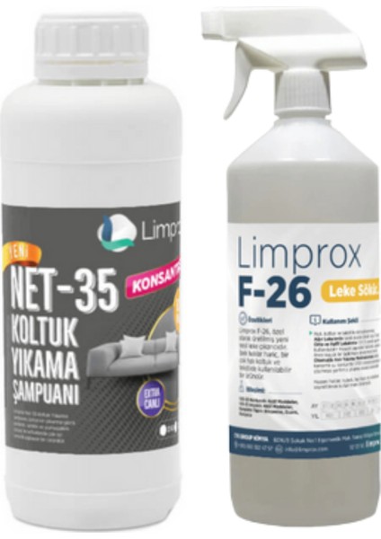 Net-35 Halı Koltuk Köpüksüz Deterjanı Şampuanı Ilacı 1 Litre - Genel Leke Çıkarıcı F-26 Litre