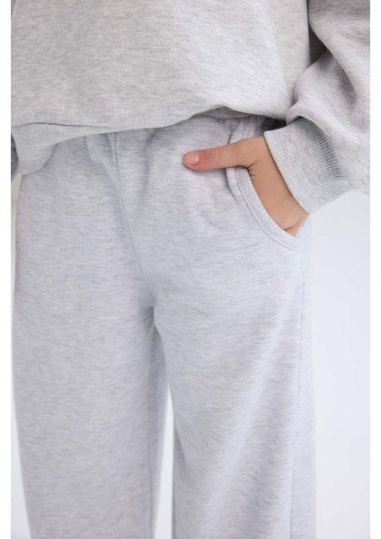Yeni Sezon Kız Çocuk Wide Leg Geniş Paça Cepli Eşofman Altı indirimleri