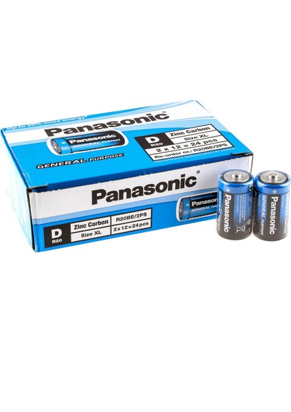Panasonic Çinko Karbon Büyük Boy Pil D Pil (24 Lü Kutu) Uzun Tarihli fiyatları