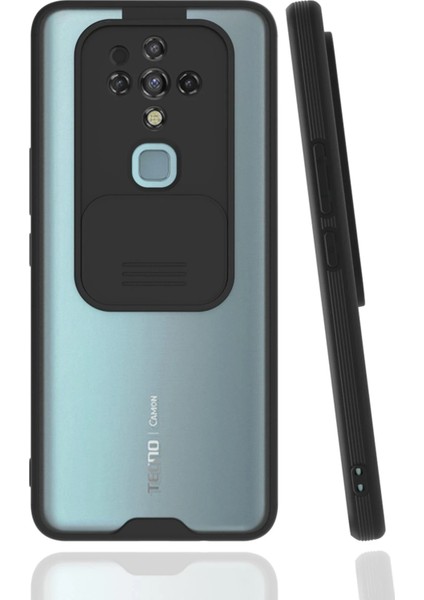 Tecno Camon 16 Kılıf Platin Kamera Koruma Silikon - Siyah Yktsn