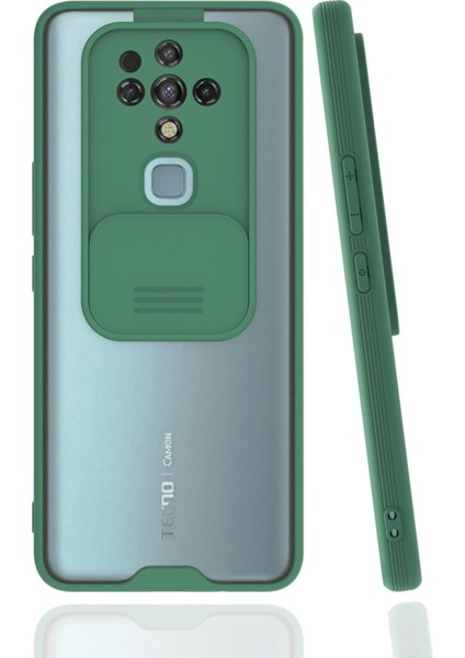 Tecno Camon 16 Kılıf Platin Kamera Koruma Silikon - Yeşil Yktsn