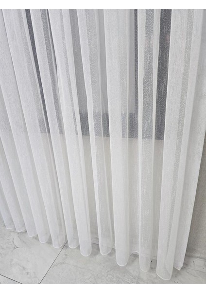 Nokta Çizgi Desenli Şık Tül Perde Ekru 1 E 2,5 Pileli ET5003SANTUK fırsatları