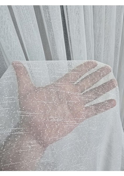 Nokta Çizgi Desenli Şık Tül Perde Ekru 1 E 2,5 Pileli ET5003SANTUK