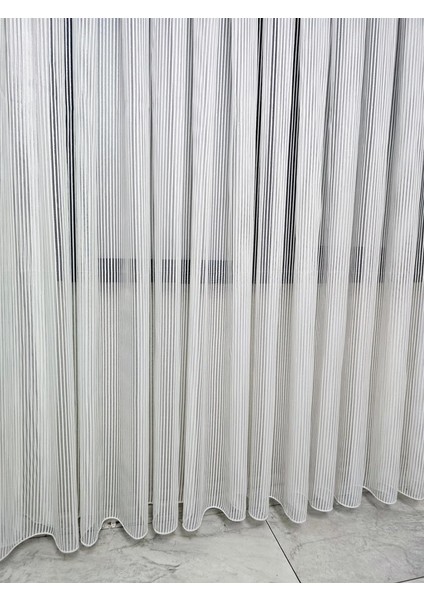 Kalın Çizgili Sedef Simli Tül Perde Ekru 1 E 3 Pileli ET4010SEDEF modelleri