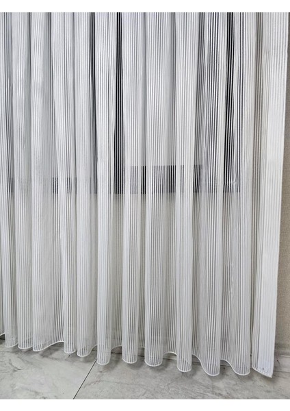 Kalın Çizgili Sedef Simli Tül Perde Ekru 1 E 3 Pileli ET4010SEDEF fırsatları