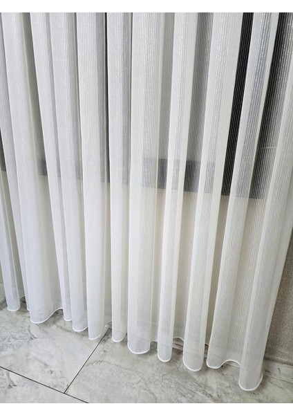 Çizgili Gold Simli Tül Perde Ekru 1 E 3 Pileli ET4020GOLD fırsatları