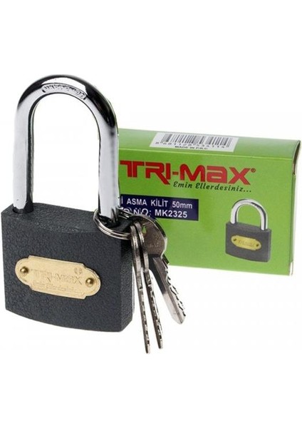 Tri-Max Gri Döküm Uzun Asma Kilit 32 mm