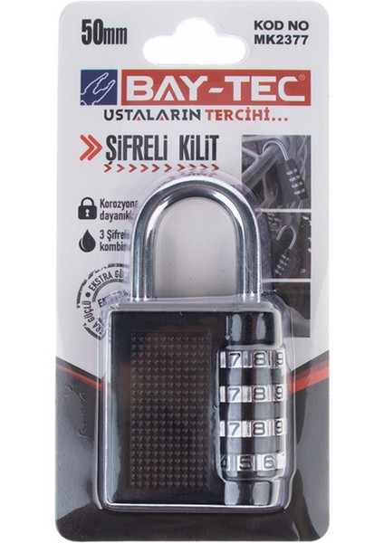 MK2377 Şifreli Asma Kilit 50 mm