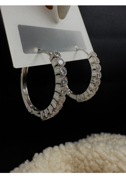 Çelik Gri Halka Küpe