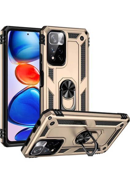 Xiaomi Redmi Note 11 Pro Plus 5g Kılıf Sofya Yüzüklü Silikon Kapak - Gold Yktsn