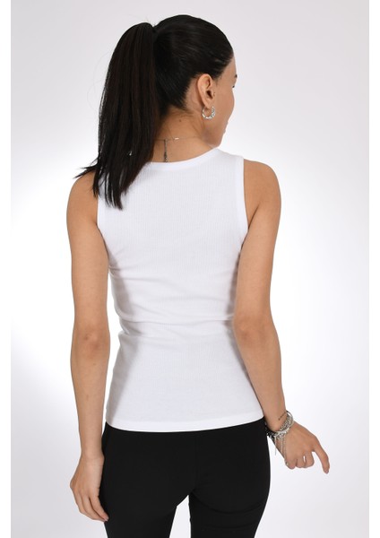 Beyaz Taş Fiyonk Detaylı Askılı Ribana Kadın Bluz - Pia Velle indirimleri