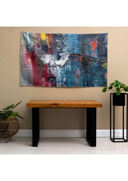 Cesur Fırça Darbeleri Soyut Duvar Örtüsü - Pamuk Sırt, Polyester Ön - Canlı Renkler - modelleri