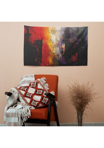 Dokulu Soyut Sanat Kanvas Duvar Örtüsü - Canlı Renkler, Hafif Kumaş Duvar Sanatı modelleri