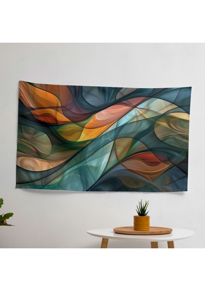 Organik Oasis Duvar Örtüsü - Pamuk ve Polyester Karışımı - Canlı Renkler - Hafif Kumaş