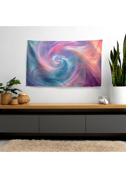 Rüya Gibi Soyut Sanat Duvar Örtüsü - Pamuk Sırt, Polyester Ön, Ranforce Kumaş, Canlı modelleri