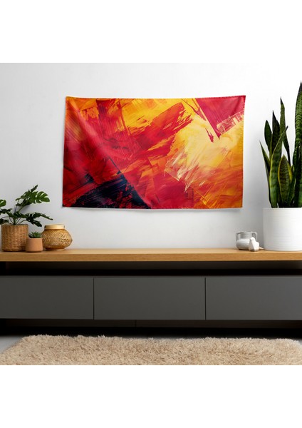 Cesur Fırça Darbeleri Soyut Sanat Duvar Örtüsü - Pamuk Sırt, Polyester Ön, Ranforce Kumaş fiyatları