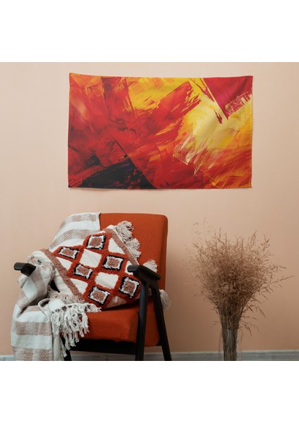 Cesur Fırça Darbeleri Soyut Sanat Duvar Örtüsü - Pamuk Sırt, Polyester Ön, Ranforce Kumaş modelleri