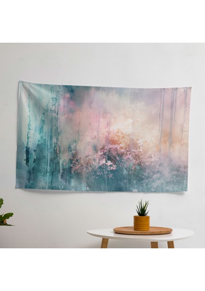 Rüya Gibi Pastel Modern Soyut Sanat Duvar Örtüsü - Pamuk Sırt, Polyester Ön - Canlı