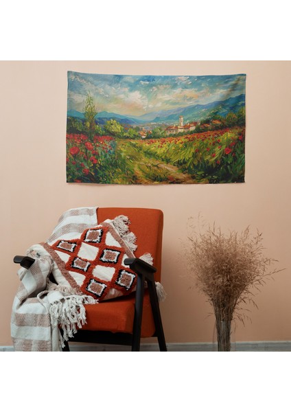 Modern Fransız Kırsal Duvar Örtüsü - Canlı Süblimasyon Baskı, Pamuk Sırtlı, Polyester Ön fiyatları