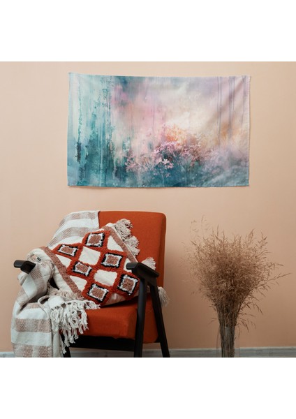 Rüya Gibi Pastel Modern Soyut Sanat Duvar Örtüsü - Pamuk Sırt, Polyester Ön - Canlı modelleri