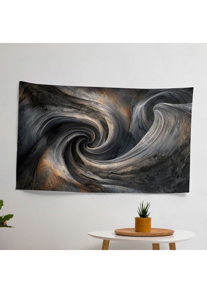 Dönen Soyut Sanat Duvar Örtüsü - Pamuk Sırt, Süblimasyon Baskı, Canlı Renkler - Yatak