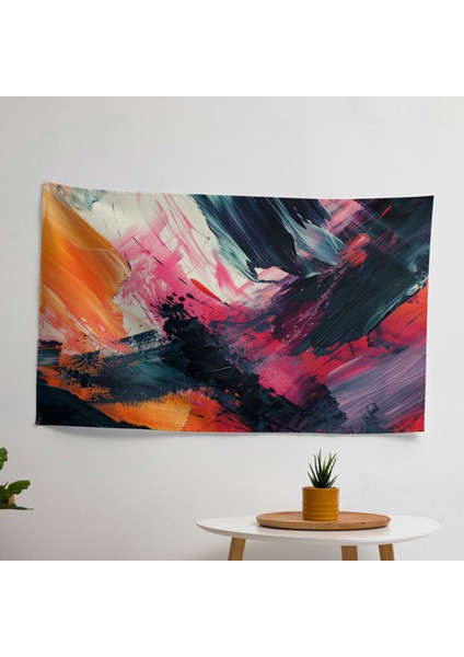 Soyut Sanat Duvar Dekorasyonu - Yatak Odası ve Oturma Odası Için Canlı Polyester ve Pamuk
