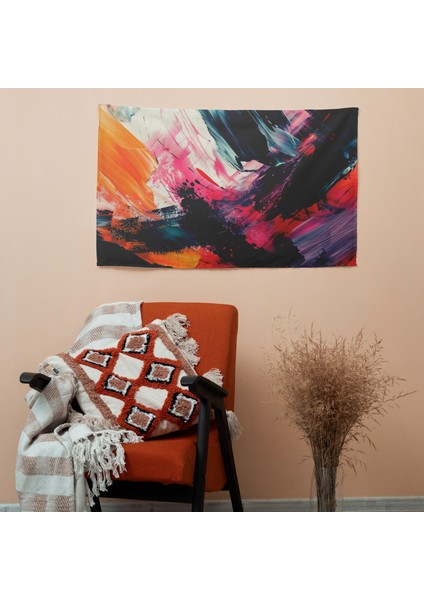 Soyut Sanat Duvar Dekorasyonu - Yatak Odası ve Oturma Odası Için Canlı Polyester ve Pamuk