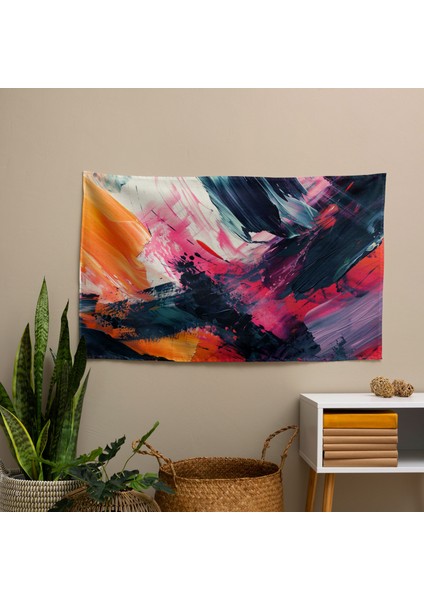 Soyut Sanat Duvar Dekorasyonu - Yatak Odası ve Oturma Odası Için Canlı Polyester ve Pamuk