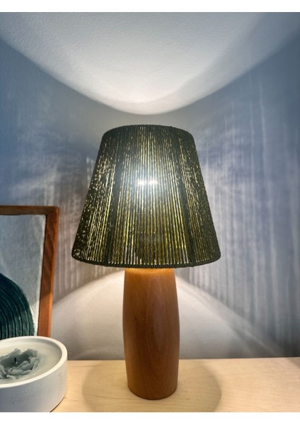 Hasır El Yapımı Bohem Ahşap Ayaklı Rustik Abajur fiyatları